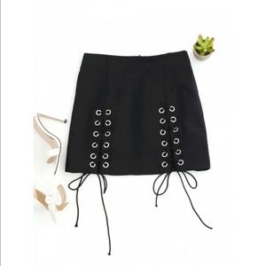 Black Zaful Tie Up Skirt